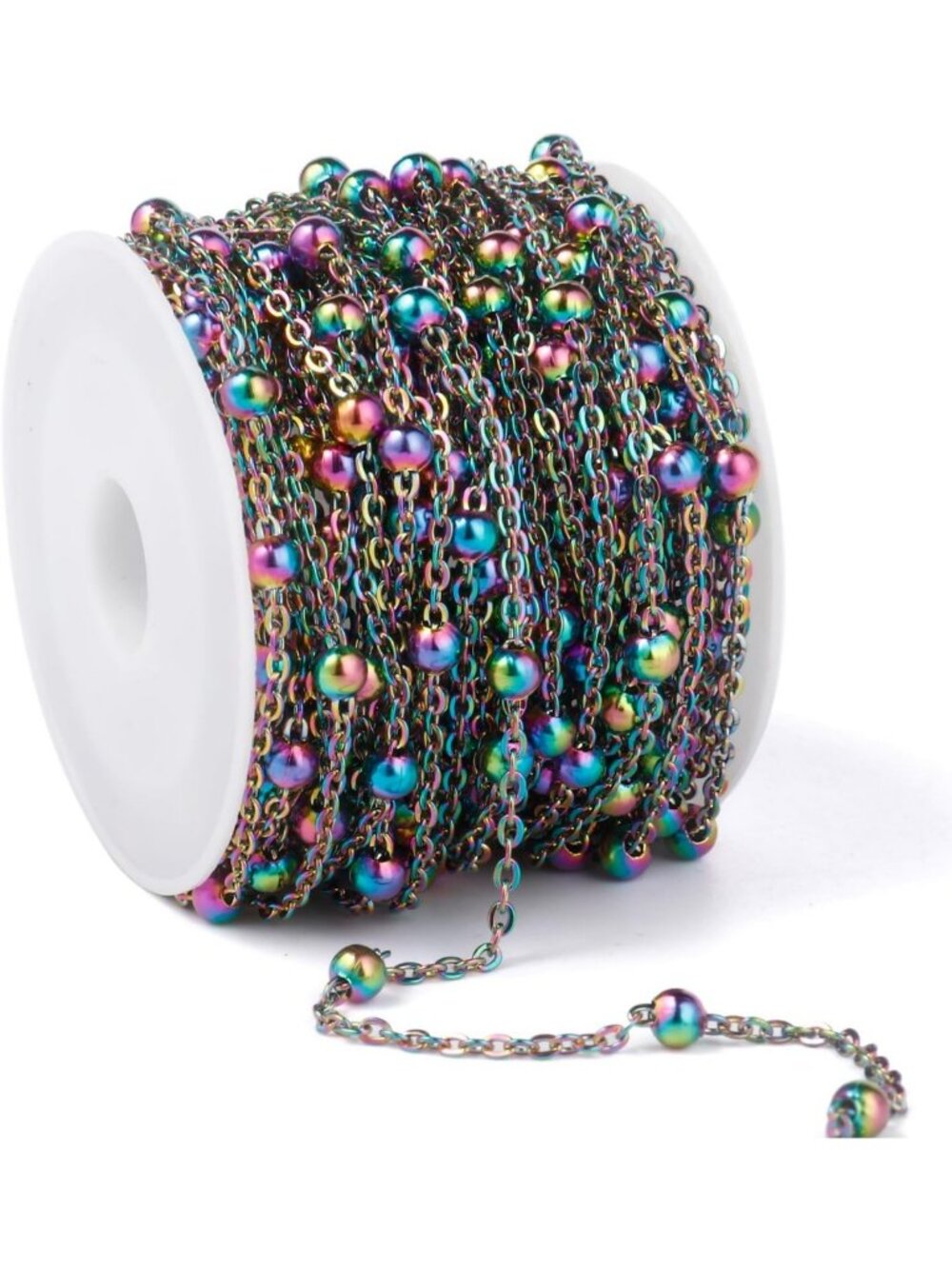 33FT Multicolor 2mm Bead Chain Roll - Perfect for Jewelry Making & Crafts
